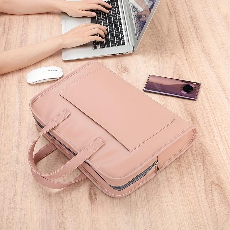 Pink Computer Bag Waterproof Large Capacity Handbag Briefcase