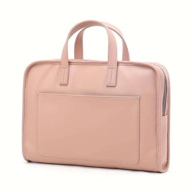 Pink Computer Bag Waterproof Large Capacity Handbag Briefcase