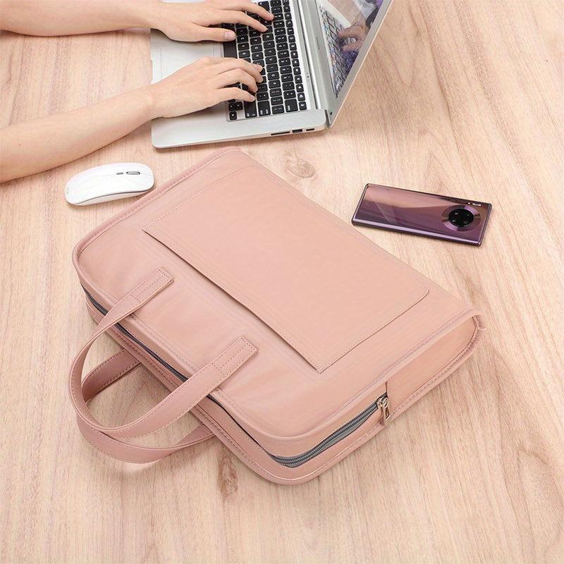Pink Computer Bag Waterproof Large Capacity Handbag Briefcase