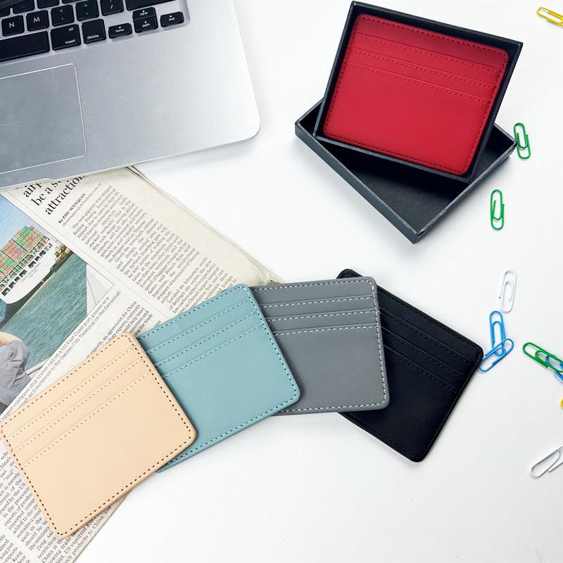 Portable Leather Cards Holder Slim Bank Credit Card Id Cards Coin Pouch Case Bag