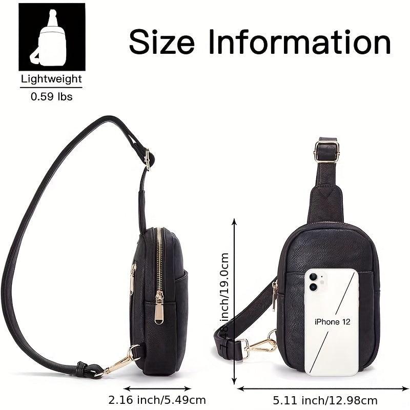Vintage Sling Bag PU Leather Crossbody Chest Bag