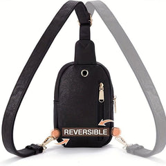 Vintage Sling Bag PU Leather Crossbody Chest Bag