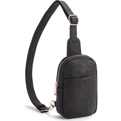 Vintage Sling Bag PU Leather Crossbody Chest Bag
