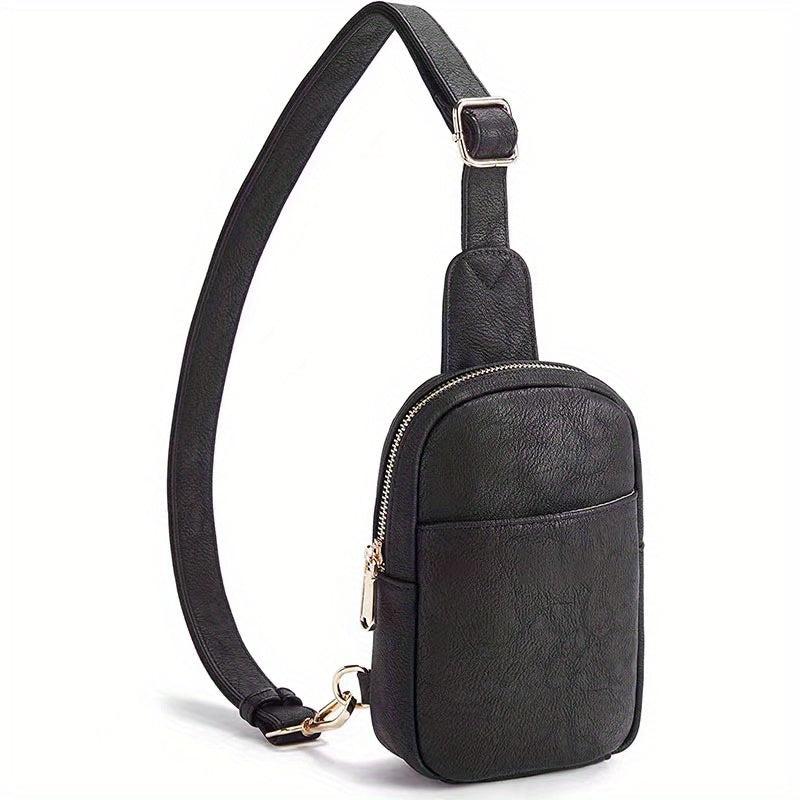 Vintage Sling Bag PU Leather Crossbody Chest Bag