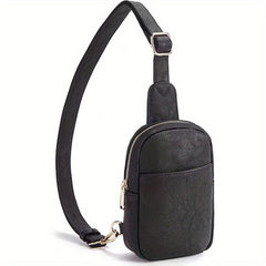 Vintage Sling Bag PU Leather Crossbody Chest Bag