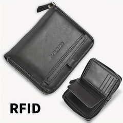 Men's RFID Anti-theft Coin Purse Short Wallet