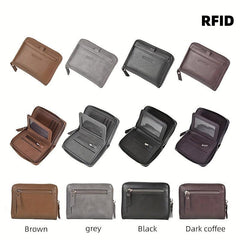 Men's RFID Anti-theft Coin Purse Short Wallet