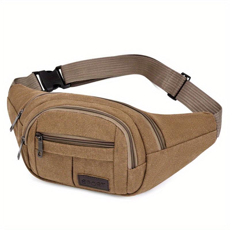 Outdoor Sports Fanny Pack Canvas Phone Bag Lightweight Crossbody Bag