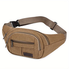 Outdoor Sports Fanny Pack Canvas Phone Bag Lightweight Crossbody Bag
