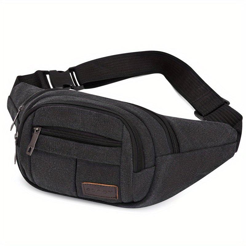 Outdoor Sports Fanny Pack Canvas Phone Bag Lightweight Crossbody Bag