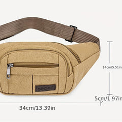 Outdoor Sports Fanny Pack Canvas Phone Bag Lightweight Crossbody Bag