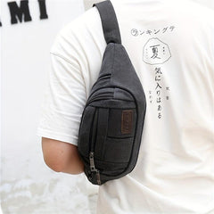 Outdoor Sports Fanny Pack Canvas Phone Bag Lightweight Crossbody Bag