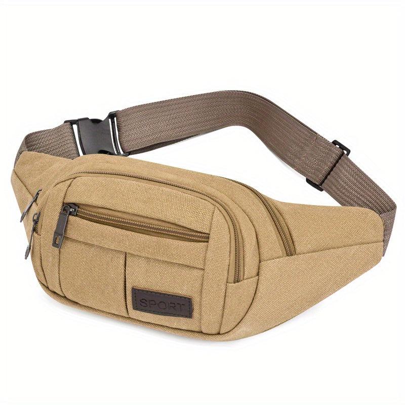 Outdoor Sports Fanny Pack Canvas Phone Bag Lightweight Crossbody Bag