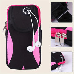 Colorblock Arm Bag Sports Phone Bag with Earphone Hole