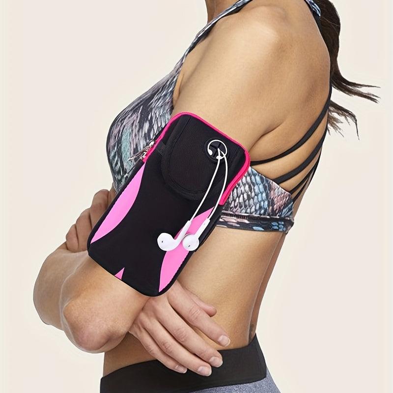 Colorblock Arm Bag Sports Phone Bag with Earphone Hole