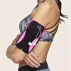 Colorblock Arm Bag Sports Phone Bag with Earphone Hole