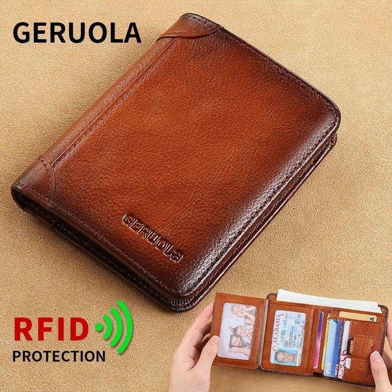 Men's Tri Fold Leather Thin Card Holder