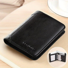 Men's Tri Fold Leather Thin Card Holder