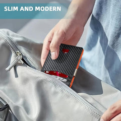 Men's RFID Blocking Carbon Fiber Braided Wallet Money Clip