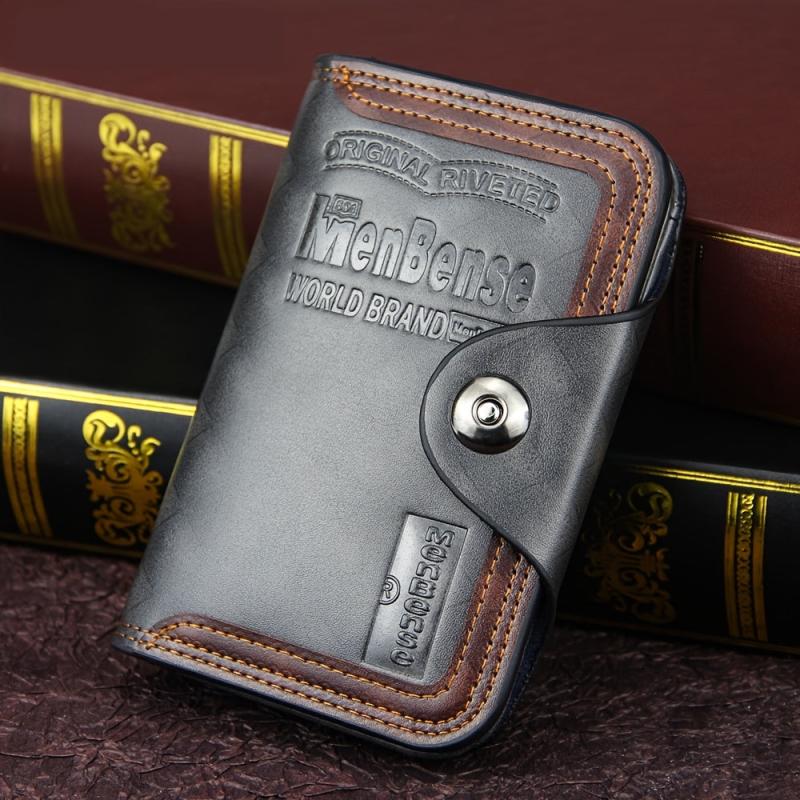 Men's Magnetic Snap Clutch Leather Wallet