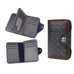 Men's Magnetic Snap Clutch Leather Wallet