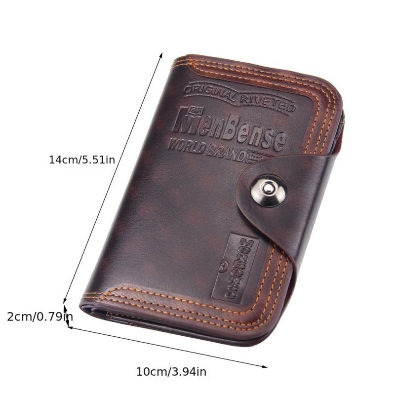 Men's Magnetic Snap Clutch Leather Wallet