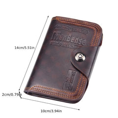 Men's Magnetic Snap Clutch Leather Wallet