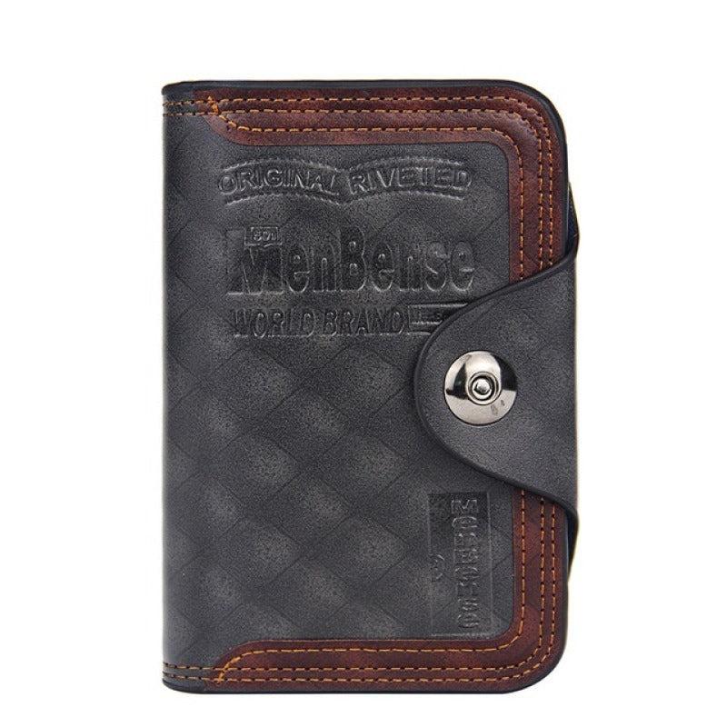Men's Magnetic Snap Clutch Leather Wallet
