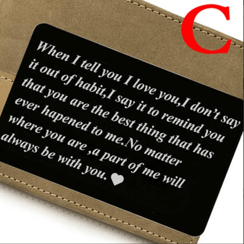 Engraved I Love You Wallet Metal Card Wallet Insert