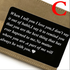 Engraved I Love You Wallet Metal Card Wallet Insert