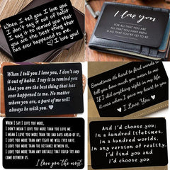 Engraved I Love You Wallet Metal Card Wallet Insert