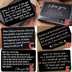 Engraved I Love You Wallet Metal Card Wallet Insert