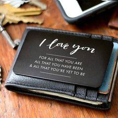 Engraved I Love You Wallet Metal Card Wallet Insert
