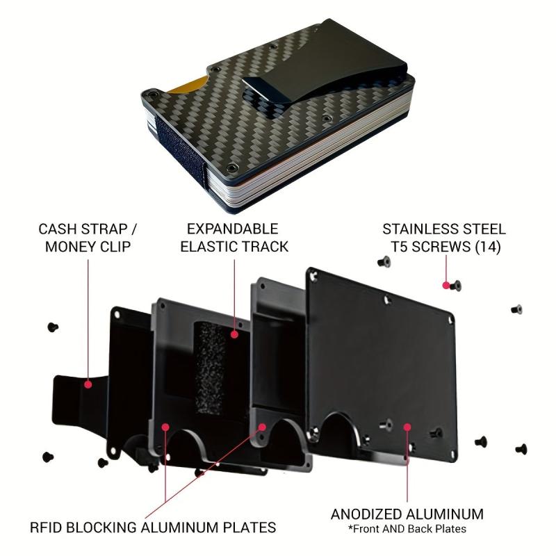 RFID Blocking Card Holder Wallet for Men Slim Wallet with Money Clip