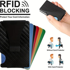 RFID Blocking Card Holder Wallet for Men Slim Wallet with Money Clip