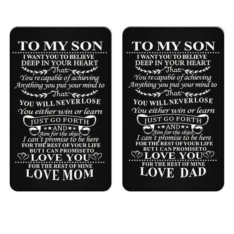 TO MY SON Family Alloy Clip Card Wallet Postcard Christmas Gift
