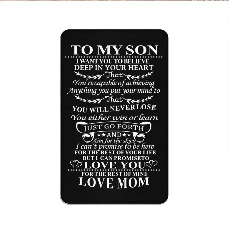 TO MY SON Family Alloy Clip Card Wallet Postcard Christmas Gift