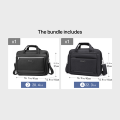 18 cm Expandable Laptop Bag Briefcase for Men Women, Grey