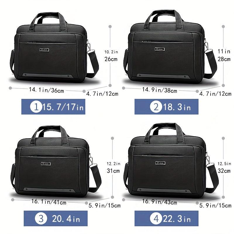 18 cm Expandable Laptop Bag Briefcase for Men Women, Grey