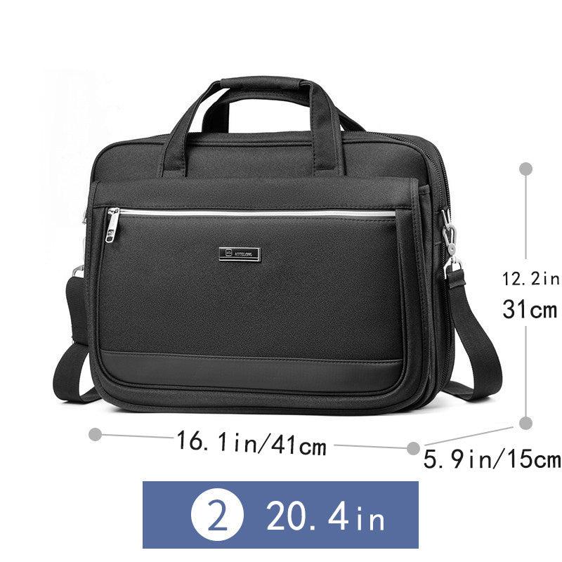 18 cm Expandable Laptop Bag Briefcase for Men Women, Grey