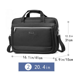 18 cm Expandable Laptop Bag Briefcase for Men Women, Grey