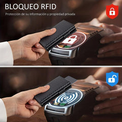 RFID Blocking Card Holder Wallet Carbon Fiber Pop Up Aluminum Card Holder
