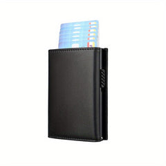 RFID Blocking Card Holder Wallet Carbon Fiber Pop Up Aluminum Card Holder