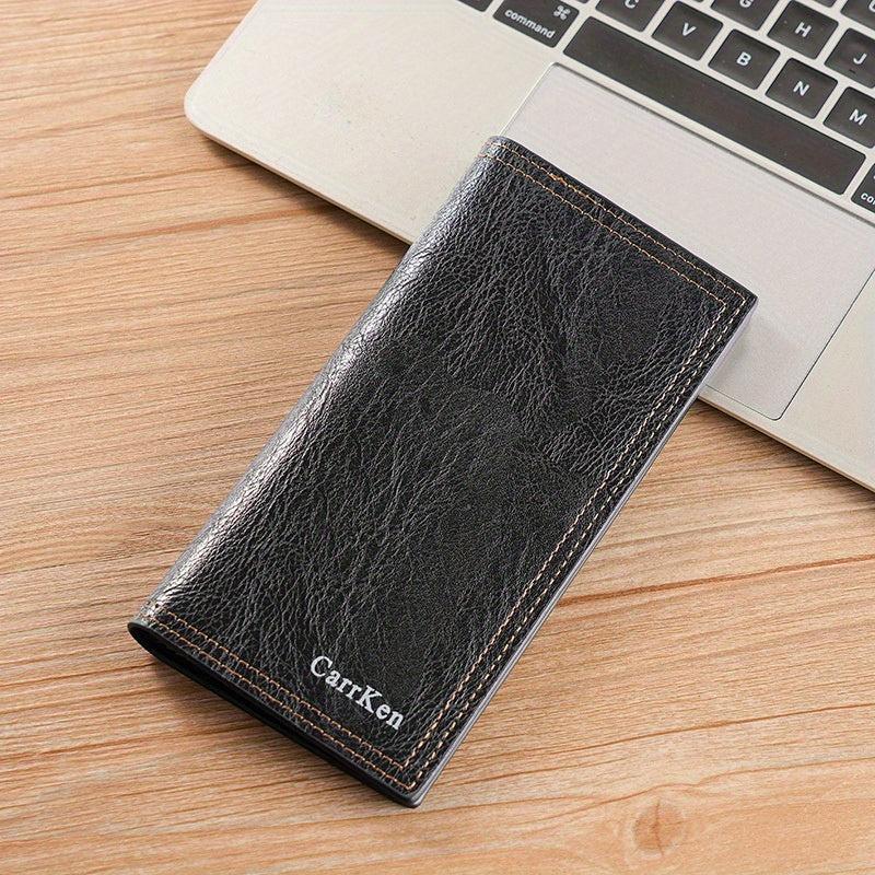 Men's Long Wallet Retro Style Brown PU Leather Wallet