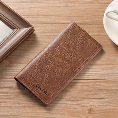 Men's Long Wallet Retro Style Brown PU Leather Wallet
