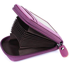RFID Leather Credit Card Wallet with Zipper for Men