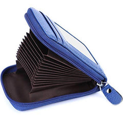 RFID Leather Credit Card Wallet with Zipper for Men