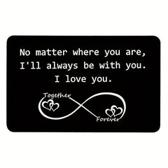 Engraved Aluminum Alloy Wallet Insert: Love Note Card for Him