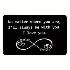 Engraved Aluminum Alloy Wallet Insert: Love Note Card for Him