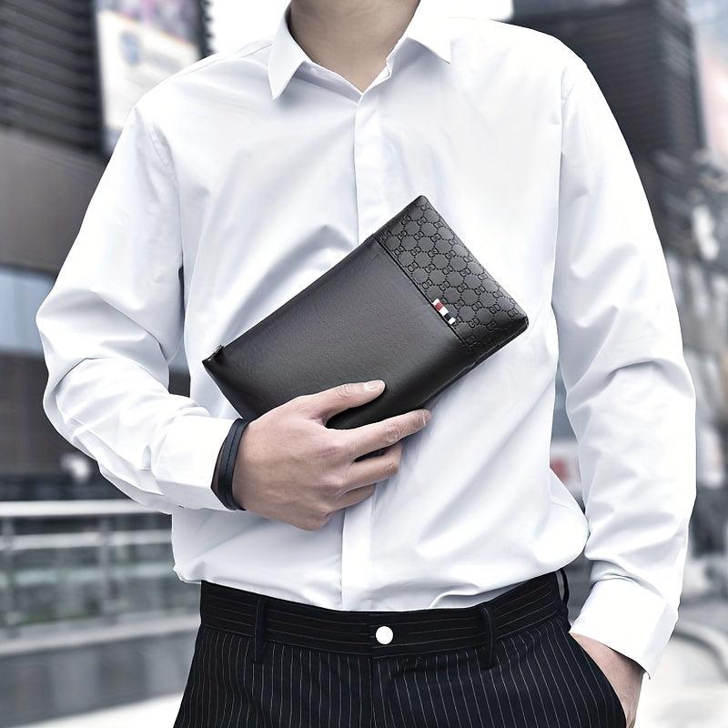 Men's Leather Clutch Bag Envelope Wallet Business Phone Case
